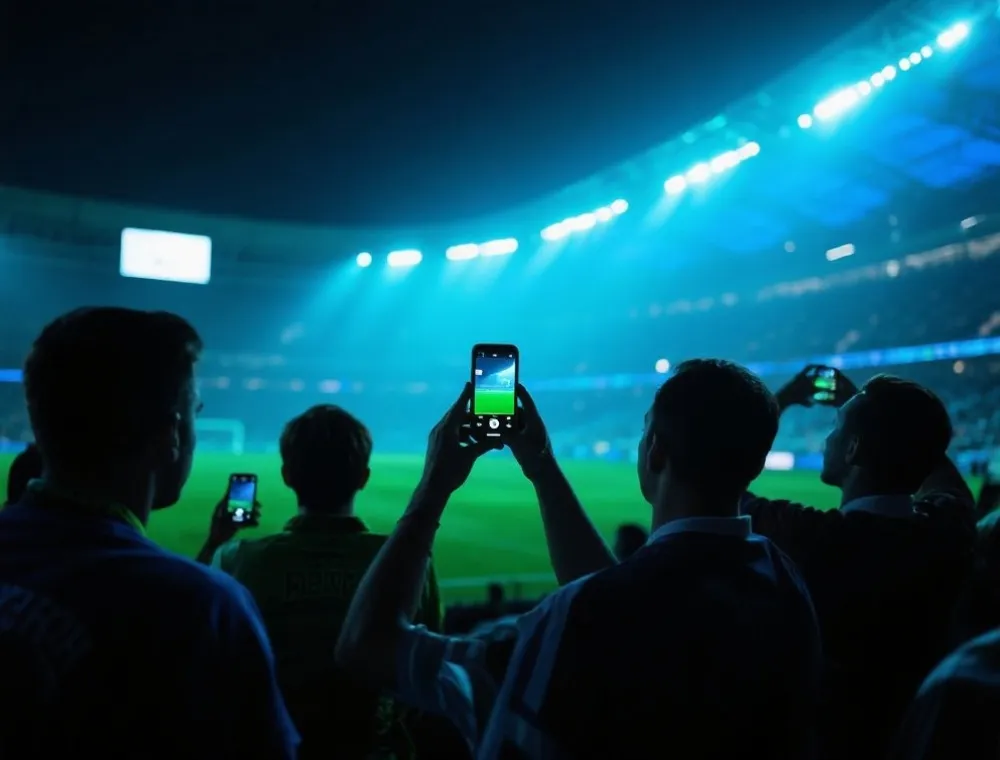 手機註冊與觀賽情境示意圖